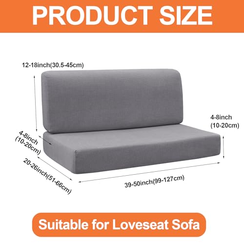 FUANGUI RV Dinette Cushion Covers - Stretch Camper Cushion Booth Seats Replacement - Washable Sofa Furniture Protector (Light Gray, 2 Bench & 2 Backrest Covers) - color: Light Gray