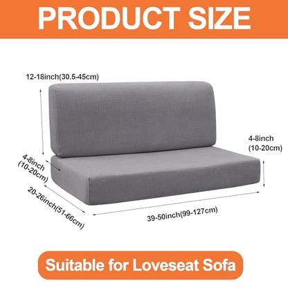 FUANGUI RV Dinette Cushion Covers - Stretch Camper Cushion Booth Seats Replacement - Washable Sofa Furniture Protector (Light Gray, 2 Bench & 2 Backrest Covers) - color: Light Gray