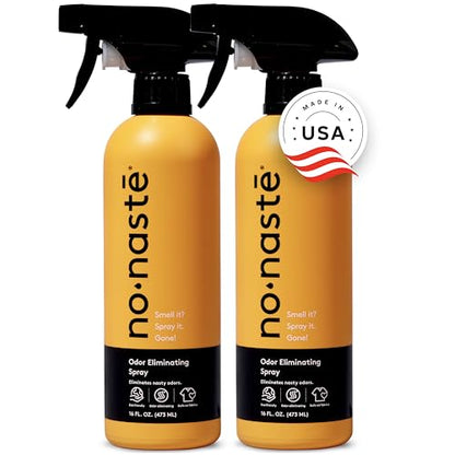 Nonaste Odor Eliminating Spray for Shoes, Gym Bags, Sports Gear & Yoga (16 Oz, Pack of 2) | Long-Lasting Fabric Refresher with Enzymes | Shoe Deodorizer & Gym Bag Deodorizer, Fabric-Safe - size: 16 Ounce (Pack of 2)