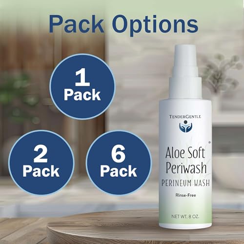 Aloe Soft Perineal Spray - 6 Pack of 8 Oz Perineal Cleanser - Rinse Free Body Wash Made with Aloe Vera Extract - Pain Relief for Postpartum, Hemorrhoid, and Incontinence - size: 6 Count