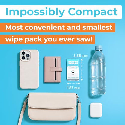 Impossibly Compact Travel Flushable Wipes - 99.5% Water and Aloe - Safe for Sensitive Skin & Hypoallergenic - Travel Essentials for Adults & Kids, Unscented, 24 Pack 144 Wipes - size: 6 Count (Pack of 24)