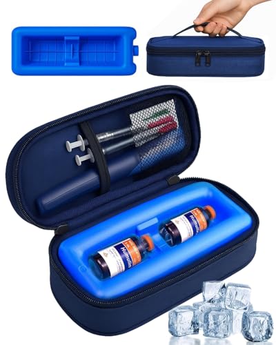 Insulin Cooler Travel Case: TSA Approved Medication Diabetic Cooler for Travel, Insulated Cooling Bag for Insulin Pens, Diabetic Small Bottle Protector Kit with Protective Ice Brick