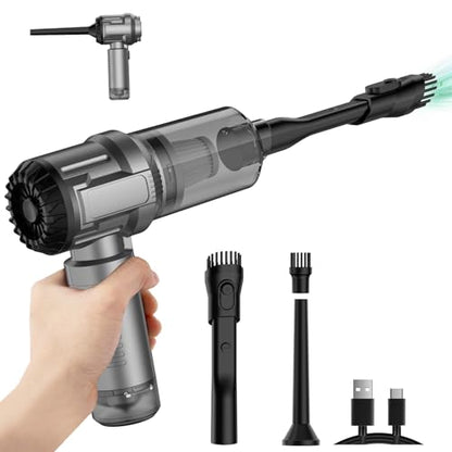 Auloea Handheld Mini Car Vacuum Cleaner, 9000Pa Vacuum Cleaner and Air Duster, 120W High Power Hand Held Vacuum with LED Light and Multi-Nozzles for Car, Home, Office, Pet /V01pro Gray