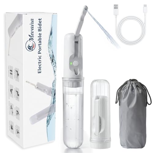 Portable Bidet for Travel – Electric Sprayer with 3 Pressure Modes, USB-C Fast Charging, LED Indicator, 180ml Tank & Waterproof Handheld, Bottle Adapter for Home, Travel and Postpartum Hygiene
