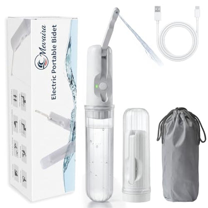 Portable Bidet for Travel – Electric Sprayer with 3 Pressure Modes, USB-C Fast Charging, LED Indicator, 180ml Tank & Waterproof Handheld, Bottle Adapter for Home, Travel and Postpartum Hygiene
