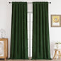 CUCRAF Dark Olive Green Velvet Blackout Curtains 108 inches Long, Thermal Insulated, Noise Reducing Rod Pocket Luxury Drapes for Bedroom Living Room(52x108 inches, 2 Panels) - color: Dark Olive Green, size: 52"W x 108"L (Pack of 2)