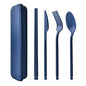 Reusable Utensils Set with Case, Plastic Travel Utensils, 1 Sets Plastic Spoons and Forks Set for Lunch Box, Picnic, Travel, Camping (Blue) - color: Blue