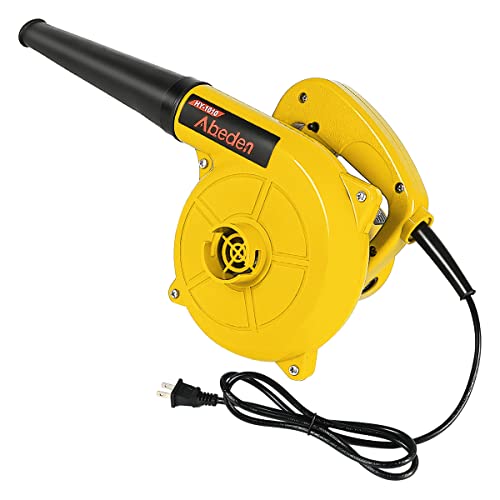 Abeden Corded Electric Leaf Blower, 400W 110V, 120CFM/200MPH, 2 Speed 2 in 1 Blower & Vacuum, Lightweight Handheld Portable Sweeper for Lawn,Patio, Leaves, Dust & Snow,Ideal for Seniors & Kids - color: Yellow
