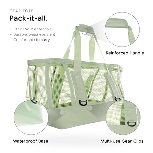 MISSION Boat Gear CASSI Heavy-Duty Outdoor Tote and Waterproof Marine-Grade Mesh Boat Bags - color: Sage, size: 70 Liter