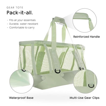 MISSION Boat Gear CASSI Heavy-Duty Outdoor Tote and Waterproof Marine-Grade Mesh Boat Bags - color: Sage, size: 70 Liter