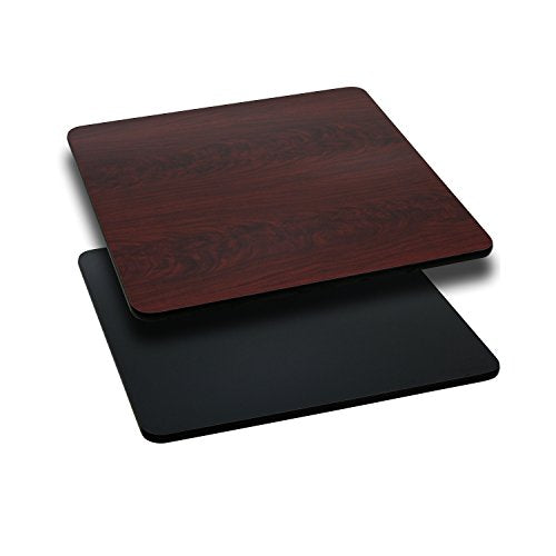 Flash Furniture Glenbrook 30" Square Table Top with Black or Mahogany Reversible Laminate Top - color: Black/Mahogany, size: 30" Square