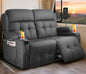 RV Loveseat Recliner Sofa, Reclining Loveseats Couch for RV Furniture, Home Theater Seating with Massage, USB, Insert Pockets, Cup Holders, 150° Wall Hugger RV Recliners Sleeper Sofa - color: Dark Gray, size: Loveseat-G1