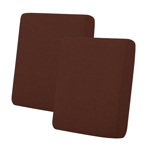 Easy-Going Stretch Individual Loveseat Couch Cushion Cover Sofa Cushion Furniture Protector Sofa slipcover Soft Flexibility with Elastic Bottom (2-piece Loveseat Cushion Cover, Coffee) - color: Coffee, size: 2-piece