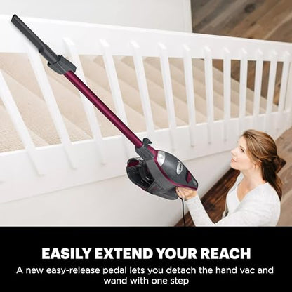 Shark HV371 Rocket Pro DLX Corded Stick, Removable Hand Vacuum, Advanced Swivel Steering, XL Cup, Crevice Tool, Upholstery Tool & Anti-Allergen Dust Brush, Fuchsia, Capacity - color: Fuchsia