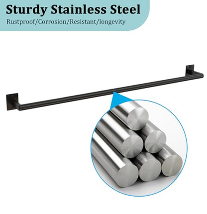 2 Packs 32 Inch Bathroom Towel Bar, 2Pcs Towel Racks for Bathroom, JIAPAIDUO Bathroom Towel Rack Wall Mounted, Bath Hand Towel Holder Organizer, Modern Home Decor Towel Rod Bathroom, Matte Black - size: 32 inch (2 Packs)