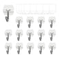 15 Clear Small Wall Hooks with 20 Strips for Hanging, Wire Toggle Hooks for Walls No Damage, Utility Hooks Heavy Duty with Adhesive Strips for Hanging Decorations in Living Spaces, No Tools.