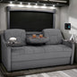 De Leon Console DX RV Sofa Bed, 78" Wide, Ultimate Leather, Charcoal - color: Charcoal, size: 78"