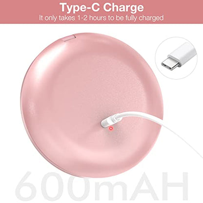 wobsion 10X Magnifying Tabletop Mirror, Touch Dimmable, 3 Color Temperature Adjustment, Auto Light Off, Rechargeable, Compact 4 inch x 0.8 inch - color: 4inch Rechargeable Rose Gold