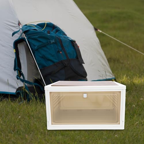 COHEALI Foldable Camping Storage Bin with Wooden Lid Cutting Board Multipurpose Organizer for Car Trunk Closet and Outdoor Use Practical Garment and Book Storage Container