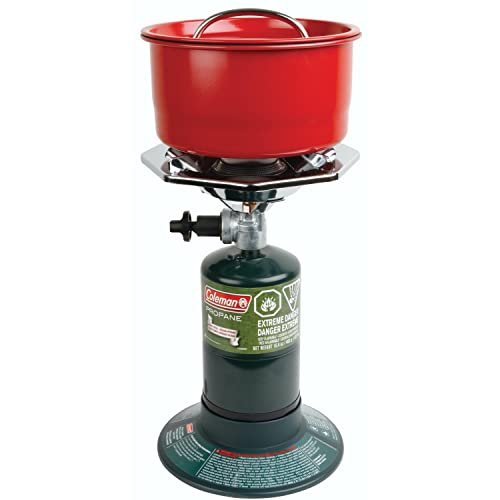 Coleman BottleTop Propane Stove with Adjustable Burner, Portable Camping/Backpacking Cooker with 7650 BTUs of Power for Camping, Tailgating, Grilling, & More - size: 6.62" H x 7.81" W x 7.75" L