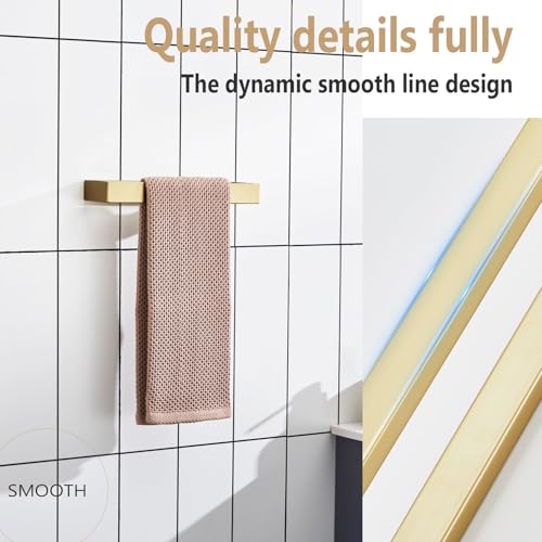 KOKOSIRI Towel Bar Brushed Gold Hand Towel Holder 12 Inch Kitchen Towel Hanger Rack Stainless Steel Bathroom Hardware Wall Mounted, 1 Pack B4008BG-L12 - color: Brushed Gold, size: 12-Inch