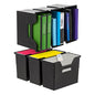 IRIS USA Medium Portable Desktop File Box with Open Lid, 6 Pack, Side Handles, Tabs & Inserts, Hanging File Folders, Letter-Size File Magazine Newspaper Mail Document Notebook, Black - size: 6 - Pack, style: Open Top Bin (M - Black)