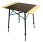 MOUNTAIN SUMMIT GEAR Bamboo/Aluminum Roll-Top Camping Table - Hybrid and Portable Aluminum-Top/Bamboo Folding Table with Adjustable Height Steel Frame by Caddis Sports