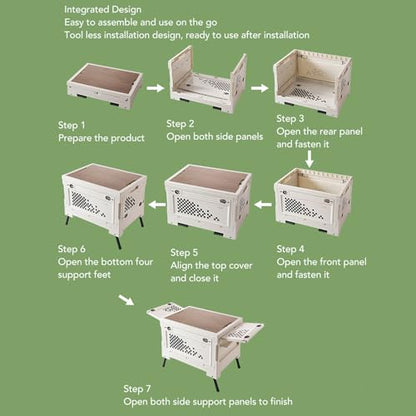 Folding Storage Camping Box Multifunctional 4 Way Opening Outdoor Camping Storage Box Durable Sturdy Foldable Design for Home Travel