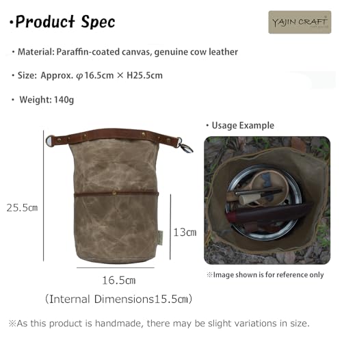 Camping Cookware Storage Bag, Canvas Camp Kitchen Organizer for Cooking Utensils, Pots, Pans & Mess Kit – Heavy-Duty Water-Resistant Outdoor Storage Case M - size: M