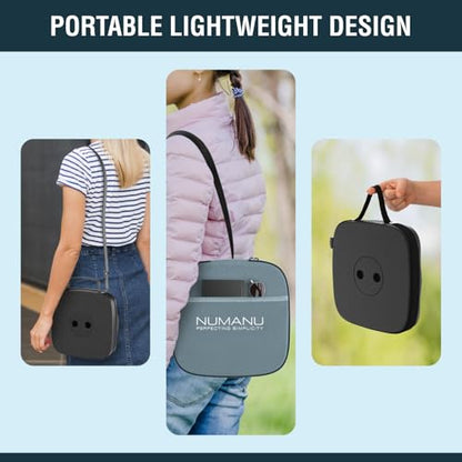 NUMANU 2026 Upgraded Collapsible Stool & 3IN1 Cushioned Carry Bag, Max 620lbs, 18" Height Adjustable Portable Stool Retractable Telescoping Seat, Foldable Camping Stool for Adults or Footrest (Square) - size: Square (Stool & 3IN1 Carry Bag)