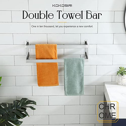 KOKOSIRI Towel Bars Bath Towel Holders 20-Inch Chrome Bathroom 2-Tiers Ladder Towel Rails Wall Mounted Towels Shelves Rack Polished Stainless Steel, B5008CH-L20 - color: Polished Chrome, size: 20-Inch