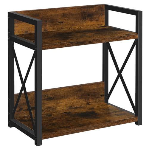 YINMIT Countertop Shelf Organizer,Coffee Bar Accessories,Spice Rack,Coffee Counter Shelf,2 Tier Coffee Organizer Station for Mugs,Cups,Cream,Syrup(Rustic Brown,Large) - color: Rustic Brown Large