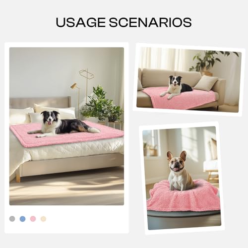 Luciphia Premium Fleece Pet Blanket for Small Medium Dogs Puppy Soft Sherpa Calming Cat Throw Blankets(Pink,41x31 inches) - color: Pink, size: 41x31 inches