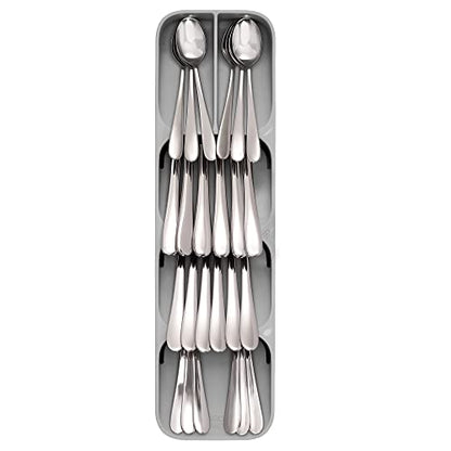 Joseph Joseph DrawerStore Compact Utensil Organizer For Kitchen Drawer Silverware, Flatware Tray, Small, Grey - size: Compact, style: Flatware Organizer