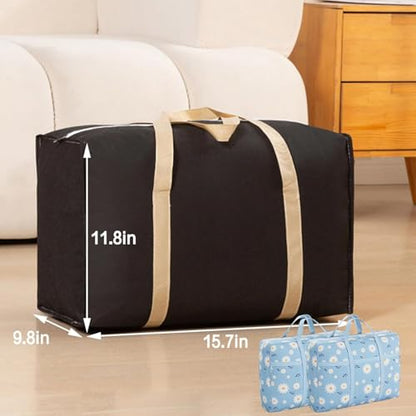 1 PCS Waterproof Space Saving Organizer,Durable nonwovens Fabric Moving Tote for Comforter Quilt and Bedspread - color: black