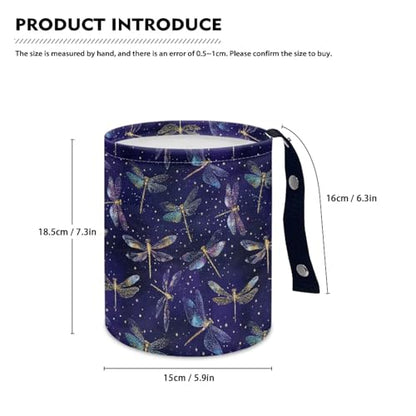 Renewold Car Trash Can Blue Dragonfly Stylish Car Organizer Storage Bag for The Back/Front/Console of Any Cars, Sedans,SUVs,Vans & Trucks, Trash Bin Automotive Garbage Cans Foldable - color: Blue Dragonfly Stylish