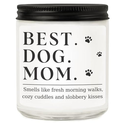 Dog Mom Gifts for Women, Unique Dog Mom Lovers Gift for Her Girlfriend Sister Bestie Wife, Funny Mothers Day Present Ideas - Lavender Scented Candle - style: Dog-Mom