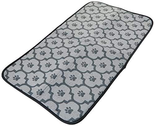 Bone Dry Machine Washable, Ultra Absorbent Pet Mat, Large, 14 x 24, Gray Lattice - color: Gray Lattice, size: 14"L x 24"W