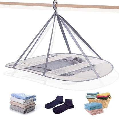 1 Tier Folding Mesh Clothes Drying Rack with Internal Fixation Stackable Sweater Drying Rack Portable Hanging Laundry Rack for Sweater,T-Shirt,Delicates,Swimsuit (2 Pack) - size: 1 Tier