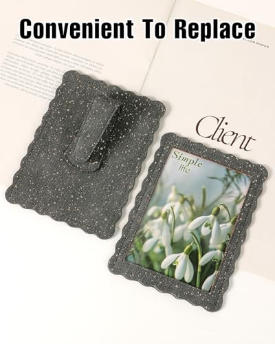 COOLYOUTH 2Pcs Car Picture Frame Car Visor Clip Picture Holders Leather Magnetic Photo Frames with Clip (2, Cloth-Grey) - color: Cloth-Grey