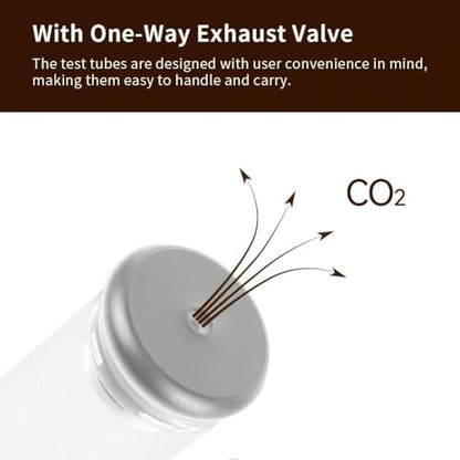 watchget Coffee Bean Container 6PCS Silver Coffee Bean Cellars Tubes Single Dose Coffee Bean Storage with One-Way Exhaust Valve & Black Stand & Silicone Funnel- Organized Storage Solution - color: Silver Aluminum Lid 6PCS