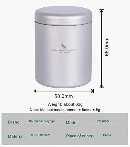 Boundless Voyage Titanium Small Tin Can Box Canister Tea Tins Coffee Tins Food Storage Container for Tea,Coffee, Herb, Candy, Chocolate, Sugar, Spices, Beans - color: Ti3209D-120ml 1pcs