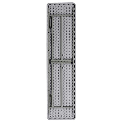 EMMA + OLIVER 6' Rectangular Plastic Folding Table, Long Plastic Foldable Table for Residential Indoor/Outdoor Events, White - color: Grey