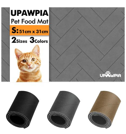 Pet Food Mat Absorbent Cat Food Mat Dog Mat for Food and Water Quick Dry No Stains Dog Feeding Mat Placemat for Messy Drinkers Cat Food Mats for Indoor Cats Bowl Mats Pet Supplies 12"X20" Grey