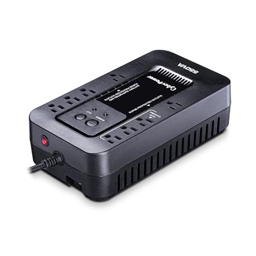 CyberPower EC550G Ecologic UPS Battery Backup and Surge Protector, 550VA/330W, 8 Outlets, ECO Mode, Compact, UL Certified - style: 550VA