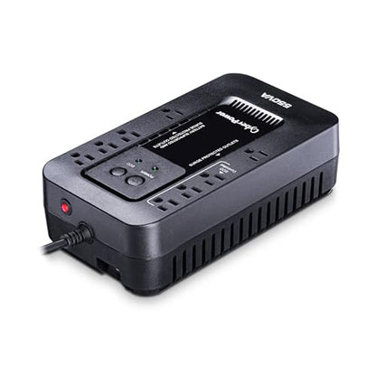 CyberPower EC550G Ecologic UPS Battery Backup and Surge Protector, 550VA/330W, 8 Outlets, ECO Mode, Compact, UL Certified - style: 550VA
