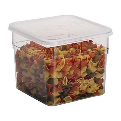 Cambro Food Storage Container - Classic Series Square - 6 QT (Quart) - Commercial Grade for Food Prep (Clear) - size: 6 QT