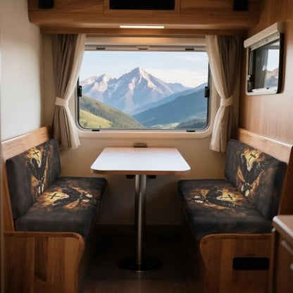 Eagle Cross Pattern 2 Pack RV Dinette Cushion Covers Washable Camper Cushion Slipcover Scratch-Resistant Sofa Chair Cover Camper Seat Covers Dinette Booth - color: Eagle Cross