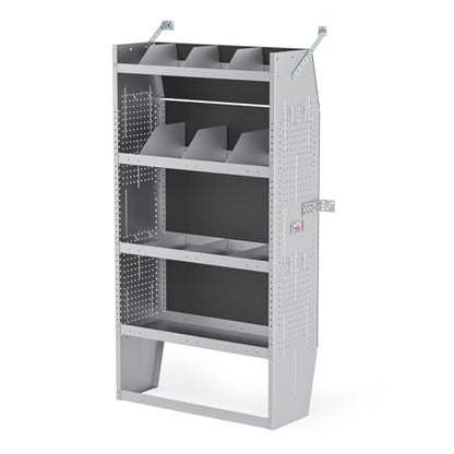 AA Products SH-6003 Steel Mid/High Roof Van Shelving Storage System Fits Transit, NV, Promaster and Sprinter, Van Shelving Units, 32''W x 60''H x 13''D