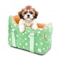 Dog Center Console Car Seat for Small Dogs Under 15lbs,Detachable Washable Booster Pet Car Seat Travel Bed with Storage Pockets and Seat Belt(Green) - color: Green